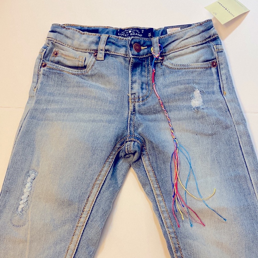 LUCKY BRAND Little Girls Giselle Boho Destructed Jeans NWT 6X